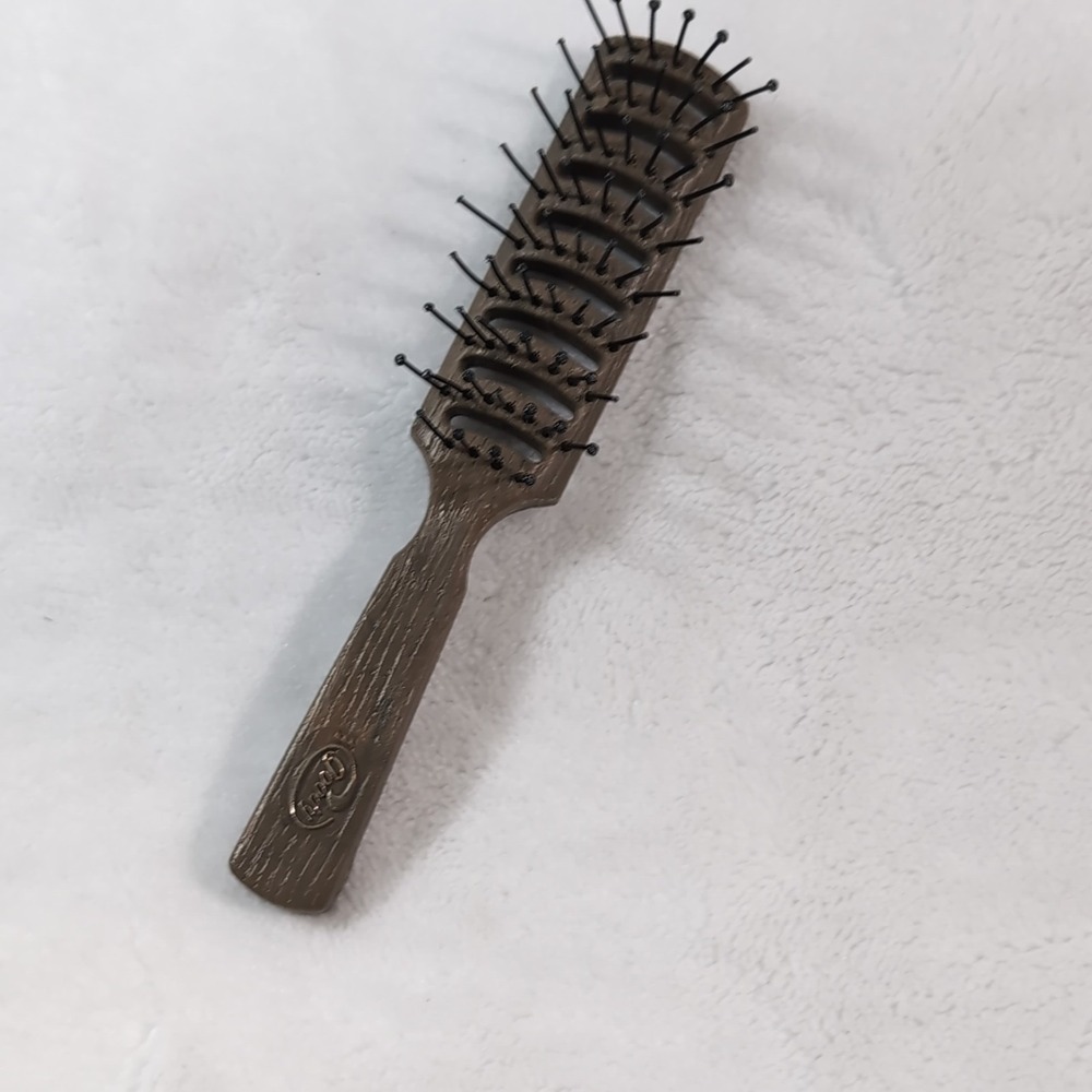 Vintage GOODY Faux Wood Grain 8" Detangle Vented Blow Dry Hair Brush Made In USA